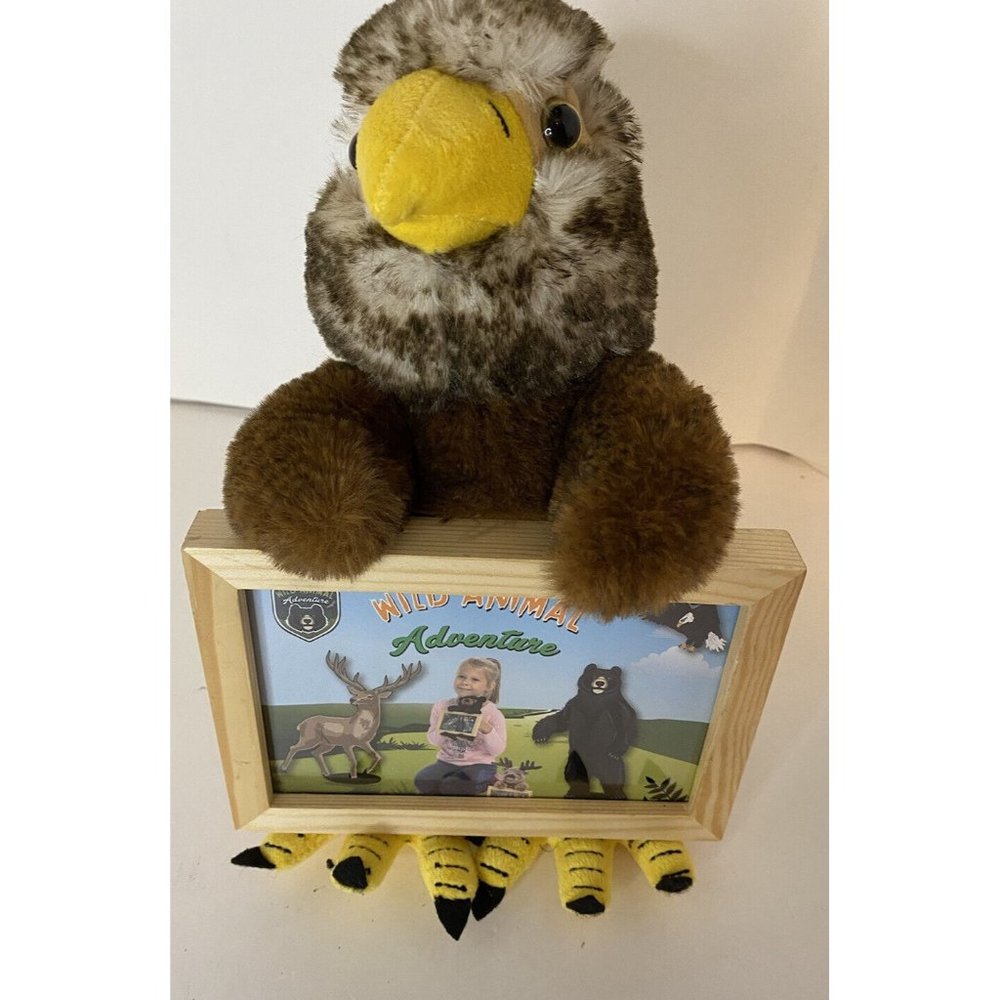 Wild Animal Adventure Plush Bald Eagle Picture Frame Patriotic Souvenir